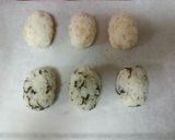 肉巻きおにぎり☆甘酢生姜･大葉＋サンチュ作り方3写真