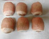 肉巻きおにぎり☆甘酢生姜･大葉＋サンチュ作り方4写真