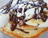 チョコバナナとバニラアイスのホットケーキ作り方4写真