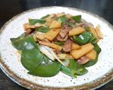 生めかぶとたけのこの豚タン炒め作り方5写真