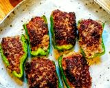 シャキシャキ蓮根入りピーマンの肉積め作り方11写真