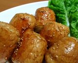 肉巻きおにぎり☆甘酢生姜･大葉＋サンチュ作り方12写真