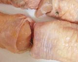 ◎梅しそささみのパリッと鶏皮ロール◎作り方6写真