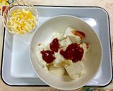 ふんわり豆腐チーズソースのハンバーグ丼♪作り方2写真