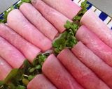 桃色★【生ハムと貝割れの甘酢大根巻】♪作り方4写真
