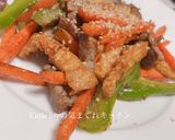 牛肉と油揚げの青椒肉絲風作り方5写真