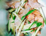 サーモンと生ハムときゅうりの一品料理作り方4写真