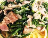 春なので菜の花と舞茸のクリームパスタ作り方7写真