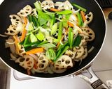 豚肉と蓮根・たっぷり野菜の甘辛炒め作り方3写真