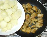 鶏肉とじゃがいもの簡単にんにくカレー炒め作り方6写真