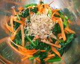 ほうれん草のおひたし♪梅干し梅肉鰹節あえ作り方6写真