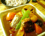 さば味噌缶と根菜mixの和風カレー♪作り方5写真
