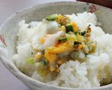 餃子具でリメイクランチ、あと引く玉子とじ作り方3写真