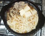 納豆キムチうどん♪白菜キムチ豚肉豆腐入り作り方6写真