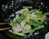 アスパラと鶏ササミの青海苔炒め作り方4写真