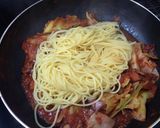 ホタルイカ春キャベツのトマトソースパスタ作り方6写真
