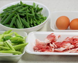 簡単！わけぎと豚肉の甘辛卵とじ作り方1写真