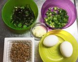 混ぜるだけ納豆カルボナーラ！作り方1写真