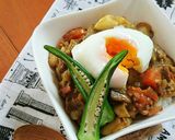 レンジで簡単☆肉じゃがきんぴらカレー丼。作り方7写真