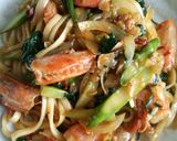 殻付き赤エビとニンニクのパスタ作り方10写真