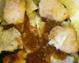 唐揚げとキャベツの甘辛旨味丼作り方3写真