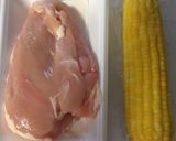 とりむね肉とコーンのかき揚げ作り方1写真