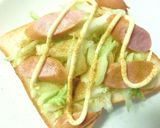 キャベ軸×ウィンナーのスパイシートースト作り方4写真