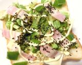 山椒香る❀刻みピーマンの和トースト作り方4写真