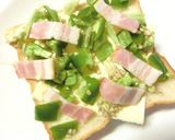 山椒香る❀刻みピーマンの和トースト作り方3写真