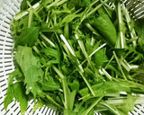 超簡単！おいしー！油揚げと水菜の炒め物作り方1写真