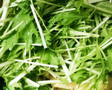 超簡単！おいしー！油揚げと水菜の炒め物作り方4写真