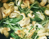 超簡単！おいしー！油揚げと水菜の炒め物作り方6写真