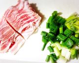 葱と 豚肉の炒め物作り方1写真