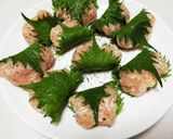 鶏ひき肉の青しそ巻焼作り方2写真
