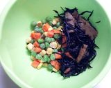ひじき煮リメイク　かき揚げ丼作り方1写真