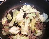 ひき肉とキャベツのあんかけ飯作り方1写真