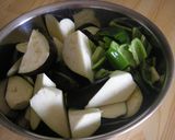 簡単☆ナスの味噌豚キムチ炒め☆作り方1写真