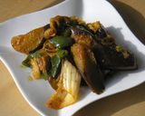 簡単☆ナスの味噌豚キムチ炒め☆作り方3写真