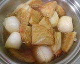 新玉ねぎと野菜天の煮物作り方2写真