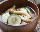 干したズッキーニときのこのお味噌汁作り方6写真