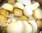 新じゃがと新玉ねぎといんげんのそぼろあん作り方6写真