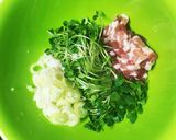 簡単 生ベーコンとねぎとかいわれの冷奴作り方1写真