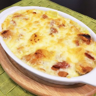 コーンスープの素で簡単パングラタンランチ by ゆなっこ