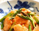 鶏むね肉とアスパラのみそ炒め作り方4写真