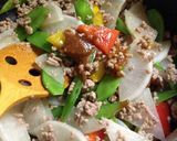 大根と絹さやの豚そぼろ味噌炒め作り方5写真