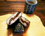 裏技！おにぎらずを簡単綺麗に切る方法。作り方4写真