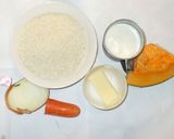 かぼちゃの牛乳チーズピラフ♪フライパンで作り方1写真