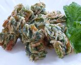 揚げ焼きで♪　桜海老と竹輪の磯辺揚げ☆作り方3写真