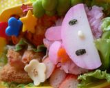 蒲鉾で簡単マイメロキャラ弁作り方3写真