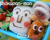 エビ寄せフライ(冷凍食品)でキャラ弁♪作り方3写真